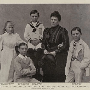 The Latest Portrait of Princess Henry of Battenberg and her Children (b / w photo)