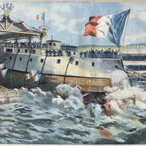 Launch of the Cuirasse "Republique"in Brest, France