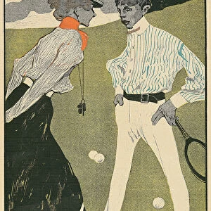 Lawn Tennis, from L Assiette au Beurre, 1st February 1902 (coloured