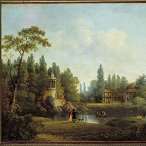 Le hameau du petit trianon a Versailles Painting by Pierre Joseph Wallaert (1753-1812