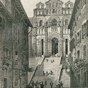 Le Puy Cathedral, Le Puy-en-Velay, Auvergne, in the 19th century, from French