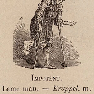 Le Vocabulaire Illustre: Impotent; Lame man; Kruppel (engraving)