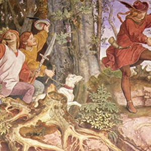 The legend of the founding of the Wartburg: Wartberg, you shall be a castle for me, 1854 (fresco)