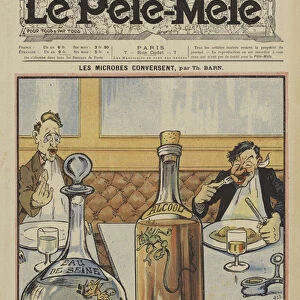 Les microbes conversent. Illustration for Le Pele-Mele, 1906 (colour litho)