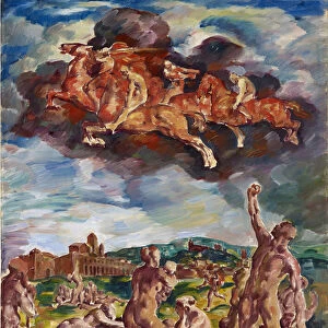 Les Quatre Cavaliers de l Apocalypse - The Horsemen of the Apocalypse - Deusser, August (1870-1942) - 1917 - Oil on canvas - 65, 5x51 - Private Collection