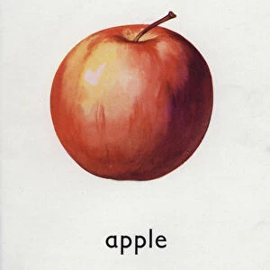 Letter A, apple (colour litho)
