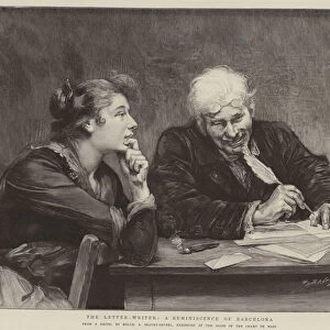 The Letter-writer, a reminiscence of Barcelona (engraving)