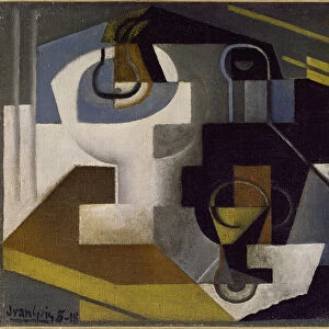 Still Life with a Fruit Bowl - Painting by Juan Gris (1887-1927), 1918