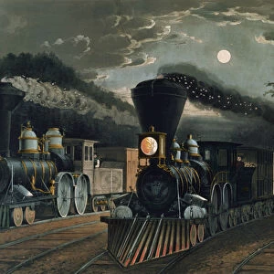 The Lightning Express Trains, pub. by Currier and Ives, New York