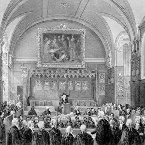Lincolns Inn Hall, engraved by H. Melville (engraving) (b / w photo)