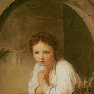 The Little Gardener (oil on canvas)