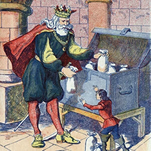 The Little Poulet recompensates by the King. Illustration for "