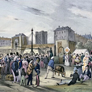 Local fetes around Paris, series, 1830, Vincennes (colour litho)