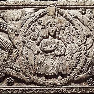 Lombard art: Christ in glory, low relief from the altar of Duke Rachis (Ratchis or Ratgis