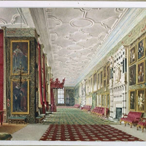 The Long Gallery, Hardwick, 1828 (w / c on paper)