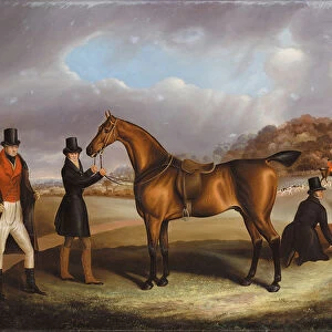 Lord George Bentinck with his favourite hunter, and grooms