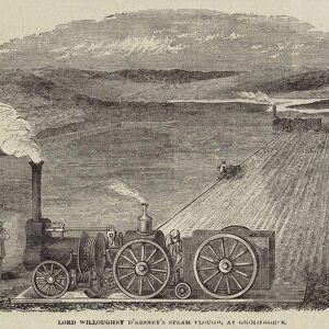 Lord Willoughby d Eresbys Steam Plough, at Grimsthorpe (engraving)