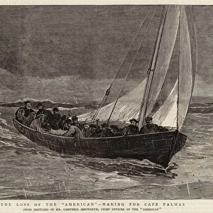 The Loss of the "American", making for Cape Palmas (engraving)