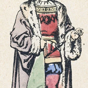 Louis 12, 57e roi de France, monte sur le trone en 1498, mort en 1515 (coloured engraving)