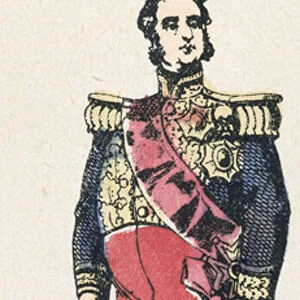 Louis-Philippe, 71e roi de France, monte sur le trone en 1830, mort en 1851 (coloured engraving)