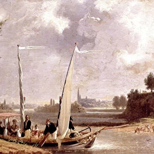 Louis-Philippe and his family in a boat at Neuilly, 1822 (oil on canvas)