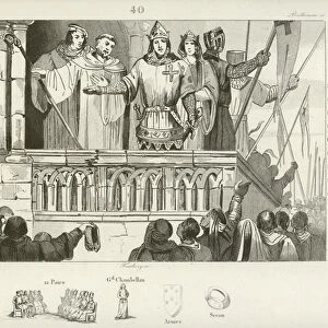 Louis VII of France raising support for the Second Crusade, c1147 (engraving)