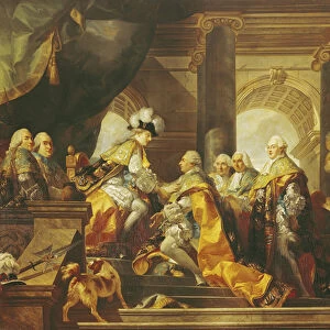 Louis XVI (1754-93) King of France, Receiving the Homage of the Knights of the Order of St