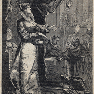 Lucrezia Borgia at the Vatican - engraving from Lucrezia Borgia