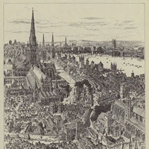Ludgate, from the West (litho)