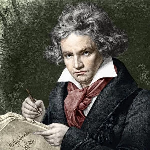 Ludwig van Beethoven (1770-1827), composing la Missa solemnis