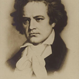 Ludwig van Beethoven, German composer and pianist (1770-1827) (engraving)