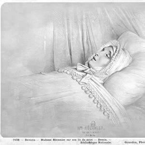 Madame Recamier (1777-1849) on her deathbed, 11th May 1849 (pencil on paper) (b / w photo)
