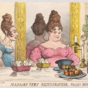 Madame Very, Restaurateur, Palais Royal, Paris, pub. 1814 (hand coloured engraving)