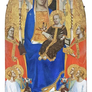 Madonna and Child enthroned with st Mary Magdalen, st Catherine of Alexandria and angels, 1355, (tempera on wood)