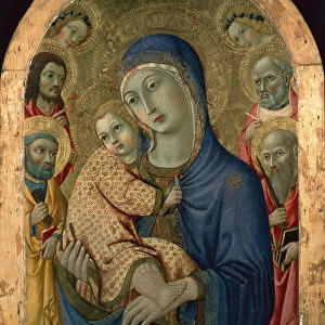 The Madonna and Child with Saints and Angels (tempera on panel)