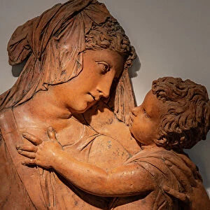 Madonna and Infant Jesus, half of 15th century, detail (terracotta)