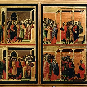 Maesta: eleven scenes from the Passion, 1308-11 (tempera on panel) (reverse of 55438) (detail of 235966)