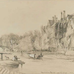 Maidstone Archbishops Palace and Bridge, 1851 (Pencil)