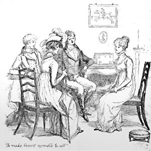 To make herself agreeable to all, illustration from Pride & Prejudice