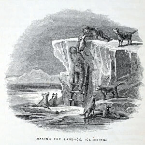 Making the Land-Ice, Climbing, illustration from The second Grinnell Expedition in