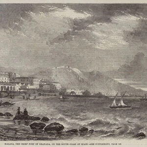 Malaga, the Chief Port of Granada, on the South Coast of Spain (engraving)