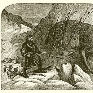 Mammoth in the ice (engraving)