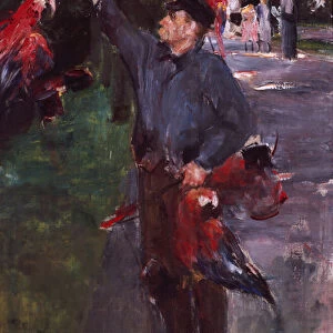 Man with Parrots (oil on canvas)