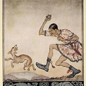 A man who did not like dogs, illustration from Irish Fairy Tales