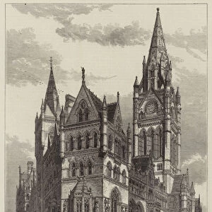 Manchester Illustrated, the New Town Hall (engraving)