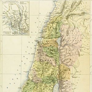 Map of Canaan, or Palestine, published by A. K Johnstone (colour litho)