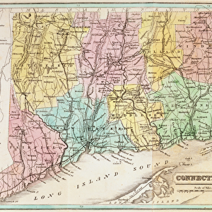 Map of Connecticut, from Connecticut Historical Collections by John Warner Barber