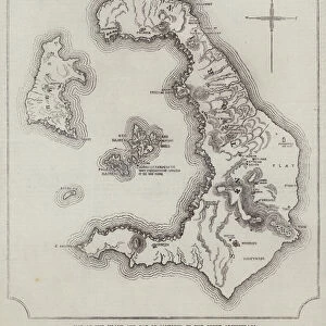 Map of the Island and Bay of Santorin, in the Greek Archipelago (engraving)