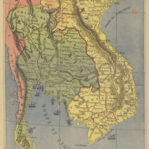 Map of the Kingdom of Siam (colour litho)