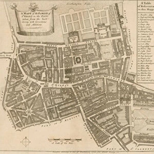 Map of the parish of St Giles in the Fields, London (engraving)